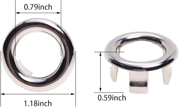 10Pcs Sink Overflow Cover Rings, 30mm / 1.18" Plastic Electroplating Big Hole Sink Basin Trim Overflow Cover Hole Insert, for Home, Sinks, Bathroom, Kitchen (Type-A)