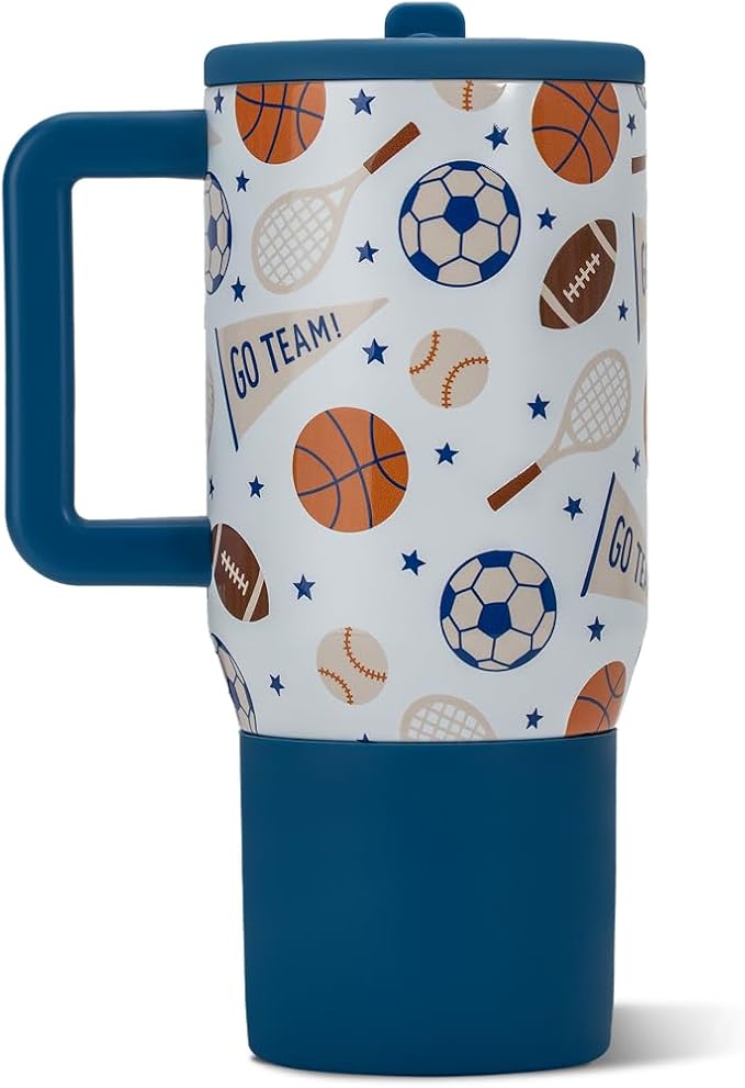 HydroJug Kids - 20 oz Insulated Kids Water Bottle with Flip Straw & Handle | Leak-Proof & Durable | Perfect for School, Sports, Lunch, Travel & Camp, All-Stars
