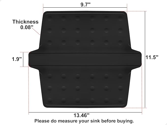 Sink Saddle, Divider Protector Mat, Kitchen Sink Mat, No Smell, No Stains, Ultra Soft, 13.46" x 11.5"