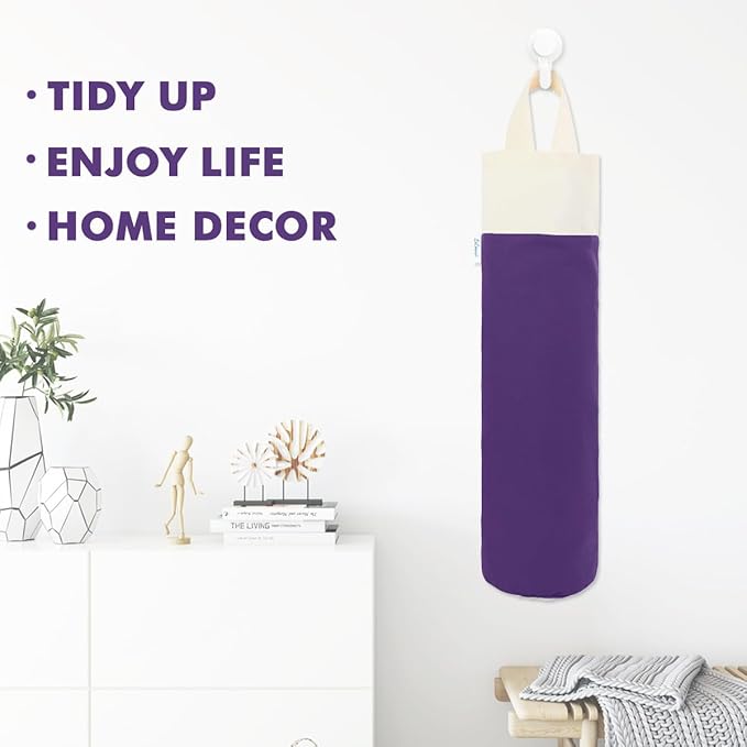 Plastic Bag Holder, Wall Mount Grocery Bag Holder for Plastic Bags Storage, Cotton Shopping Garbage Sack Organizer, Large Trash Bag Dispenser for Home Kitchen Decor