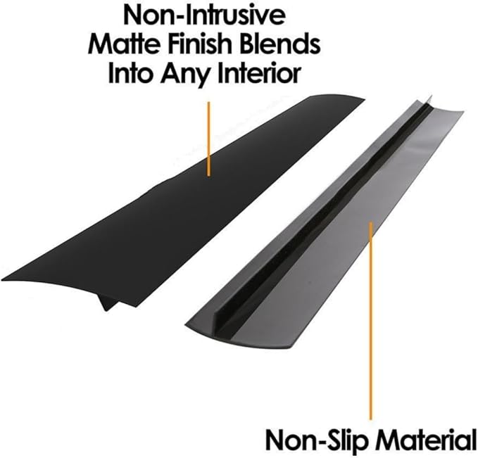 2 Pack Flexible Kitchen Stove Gap Covers, Silicone Gap Fillers Between Counter and Stovetop, Oven, Washer, Dryer, Easy to Wipe, Food Grade (Black, 21 Inches)