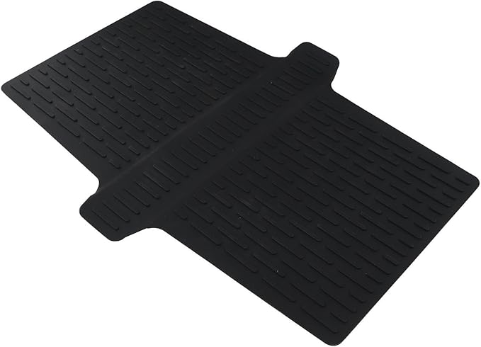 Silicone Kitchen Sink Divider Mat Heat Resistant Counter Protection Pad Double Basin Bridge Mat Dishwasher Safe Non-Slip Dish Drying Rack Between Sinks 17.6x12.8(Black)