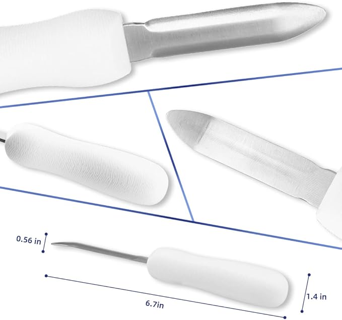 Oyster Shucking Knife and Gloves Set Included 2pcs Oyster Shucker Opener New Haven Style, Cut Resistant Glove Professional Guard (1Cloth+1Squeezer)