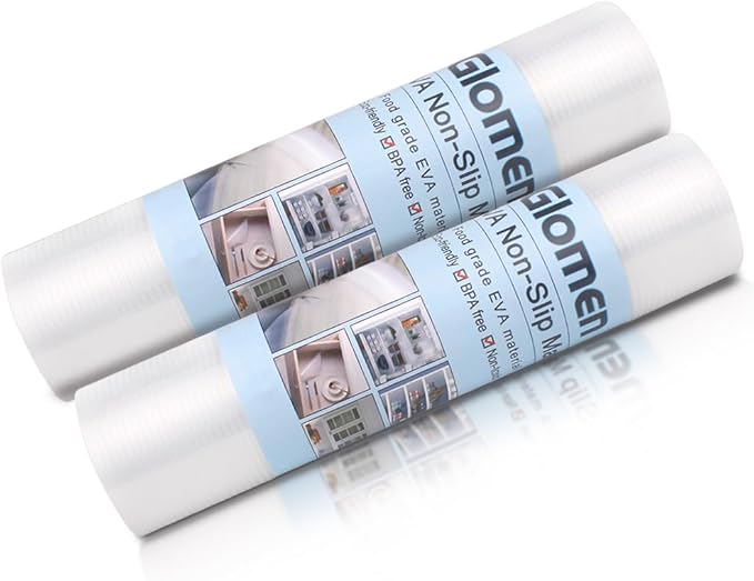 Shelf Liner, Non-Slip Cabinet Liner, Washable Oil-Proof for Kitchen Cabinet, Shelves, Refrigerator, Storage, Desks, 16 Inches x 20 FT, Non Adhesive Drawers Liner… (16 Inches x 20 FT x 2 Rolls)