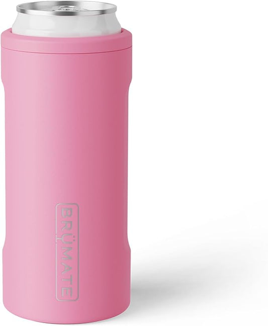 BrüMate Hopsulator Slim Can Cooler Insulated for 12oz Slim Cans | Skinny Can Insulated Stainless Steel Drink Holder for Hard Seltzer, Beer, Soda, and Energy Drinks (Primrose)