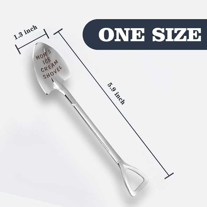 stormroo Gifts for Mom mother's day gifts Ice Cream Spoon Scoop for Ice Cream Lovers, Gifts for Women Funny Engraved Stainless Steel Spoon Shovel, Birthday, Mothers Day Gifts for Her