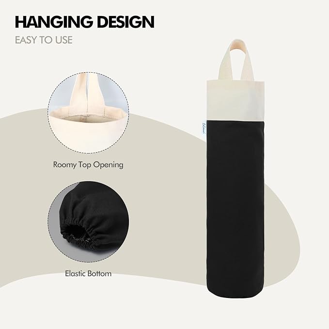 Plastic Bag Holder, Wall Mount Grocery Bag Holder for Plastic Bags Storage, Cotton Shopping Garbage Sack Organizer, Large Trash Bag Dispenser for Home Kitchen Decor