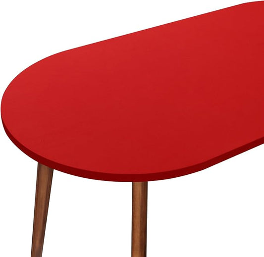 NEWISHER Fitted Oval Tablecloth 42 x 60 Inch Elastic Table Cloth, Stretch Spandex Table Cover Red Washable Polyester Top Cap Cover for Dining Picnic Camping Indoor and Outdoor