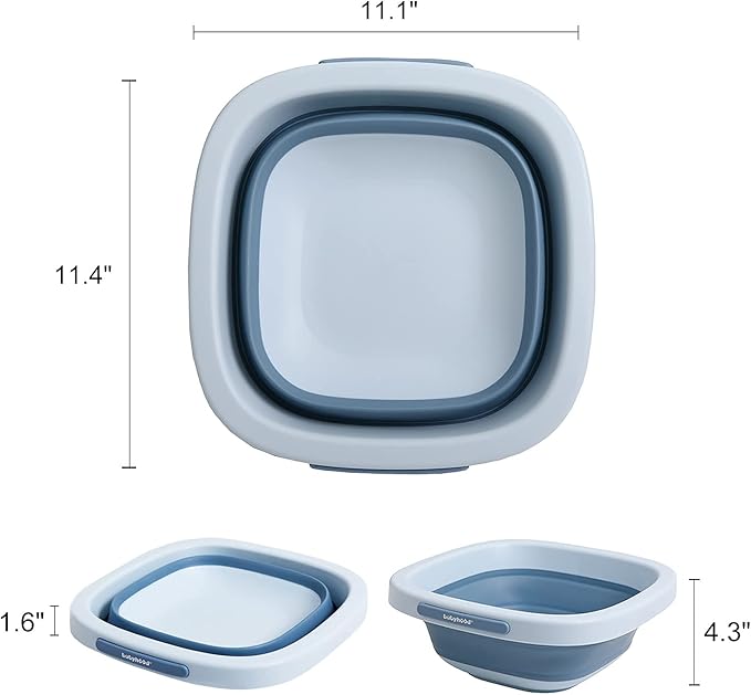 Babyhood Multi-Purpose Collapsible Wash Basin for Kids and Babies, Lightweight Portable Folding Basin for Washing Baby Bottles and Breast Pump Parts and Home Kitchen Outdoor Camping Use (2021blue)