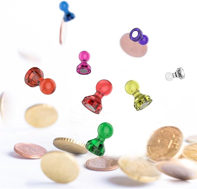 Push Pin Magnets - 600 Pack 7 Assorted Color Strong, Office, Use at Kitchen Home and School Classroom, for Refrigerator Dry Erase Board and Whiteboard.