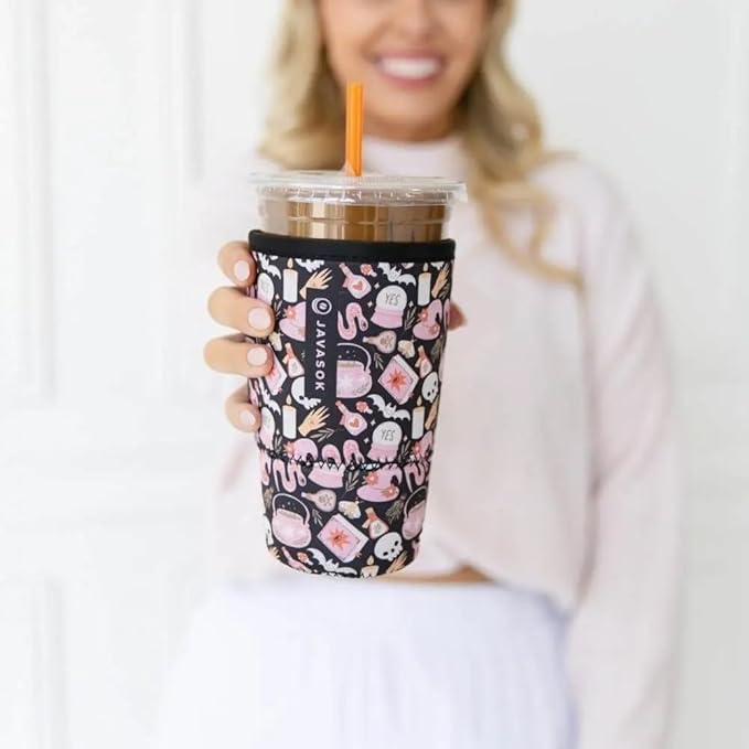 Sok It JavaSok Iced Coffee & Cold Soda Insulated Neoprene Cup Sleeve (Spellbound, Small: 16-20oz)