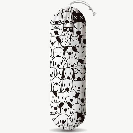 Dog Plastic Bag Holder, Cute Dogs Reusable Shopping Bags Storage Dispenser, Fabric Garbage Trash Bag Dispenser for Home Kitchen Pantry Cabinet, Wall Mount, Kitchen Housewarming Gifts