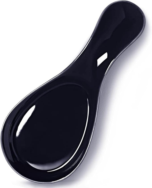 GDCZ Porcelain Spoon Rest - Large Spoon Holder Utensil Rest for Kitchen Counter Stove Top, Dishwasher Safe (Navy-Black)