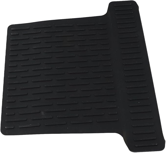 Silicone Kitchen Sink Divider Mat Heat Resistant Counter Protection Pad Double Basin Bridge Mat Dishwasher Safe Non-Slip Dish Drying Rack Between Sinks 17.6x12.8(Black)