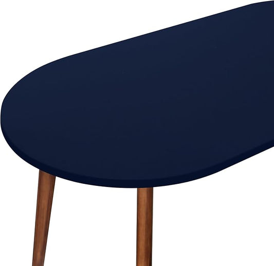 Fitted Oval Tablecloth 48 x 68 Inch Elastic Table Cloth, Stretch Spandex Table Cover Navy Washable Polyester Top Cap Cover for Dining Picnic Camping Indoor and Outdoor