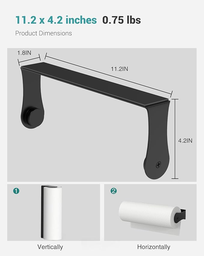 PAROTO Magnetic Paper Towel Holder for Fridge, Black Paper Towel Holder for Kitchen, Strong Magnet for Refrigerator, RV, Garage, BBQ, No Drilling, Kitchen & Bathroom Organizers and Storage