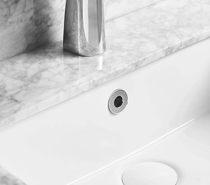 Sink Basin Trim Overflow Cover Brass Insert In Hole Round Caps Chrome
