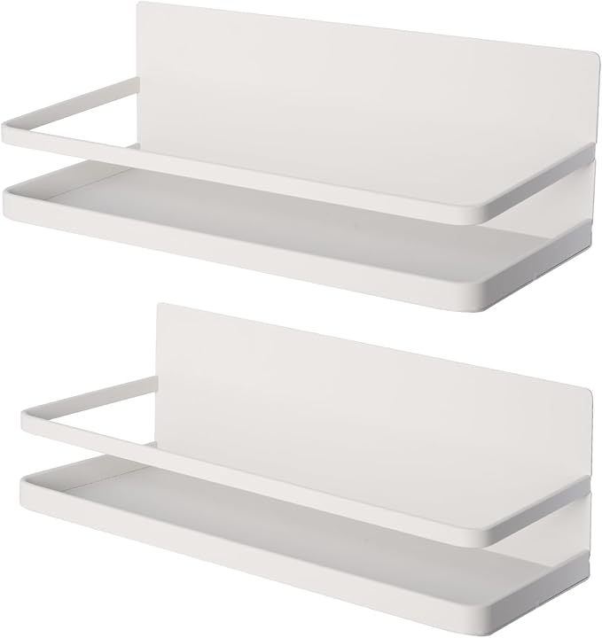 2 Pack Magnetic Spice Rack for Refrigerator, Magnetic Shelf for Side of Refrigerator, Space Saving Kitchen Organization Shelf Organizer for Cabinet