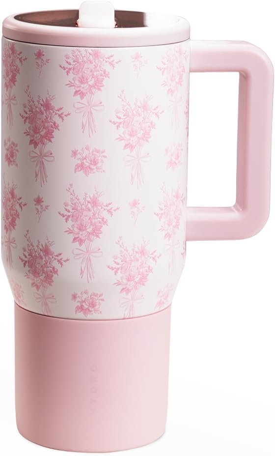 HydroJug Kids - 20 oz Insulated Kids Water Bottle with Flip Straw & Handle | Leak-Proof & Durable | Perfect for School, Sports, Lunch, Travel & Camp, Bouquet