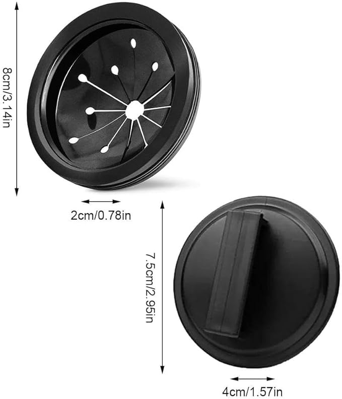 Black 3-Inch Garbage Disposal Splash Guard - Kitchen Sink Baffle Covers for Whirlaway, Waste King and GE Models - Rubber Drain Cover Disposal and Splash Protection, Garbage Disposals and Parts