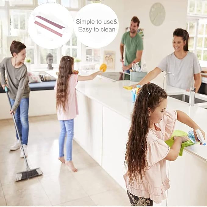 Silicone Stove Counter Gap Cover, The Heat Resistant Oven Gap Filler Seals Gaps Between Stovetop and Counter, Easy to Clean (Pink)