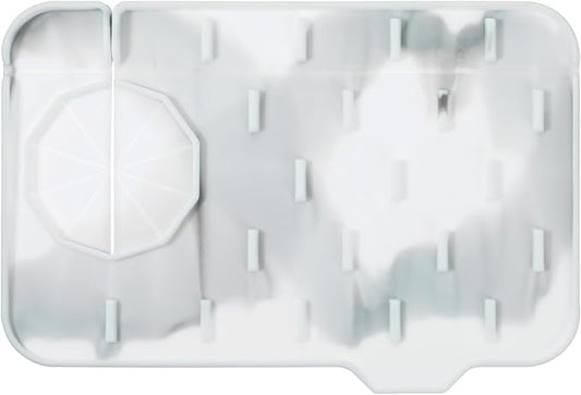 Sink Faucet Splash Guard Mat Silicone Soap Dish Pad Faucet Handle Drip Catch Sponge Holder Sink Protector Trays for Bathroom Kitchen Countertop Gadgets Accessories 8.3 x 5.7 Inch (Marble)