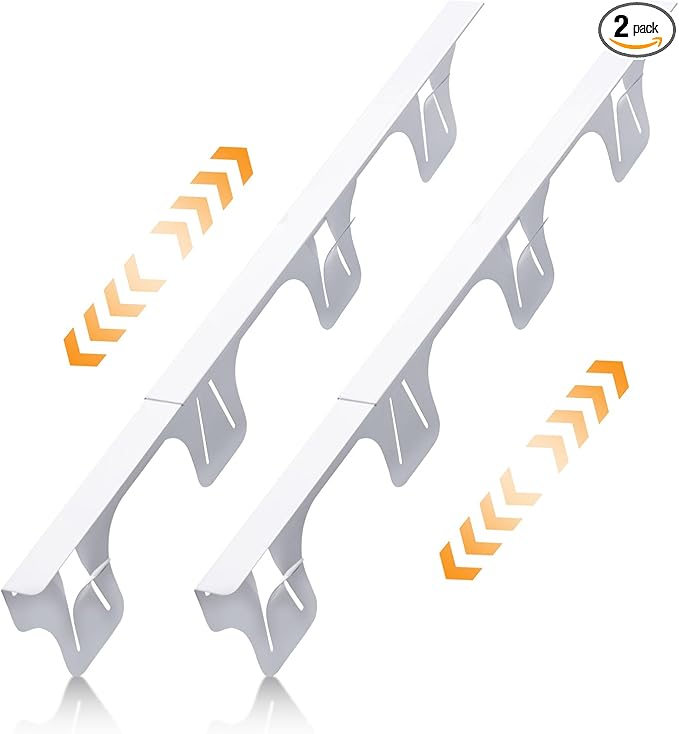 Stove Gap Covers Stainless Steel, Adjustable 13.8-27.5 In(2 Pack), Heat Resistant, Gas Stove Side Gap Protector (White)