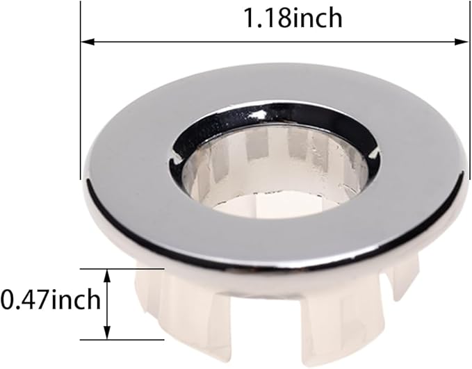10Pcs Sink Overflow Cover Rings, 30mm / 1.18" Copper Electroplating Small Hole Sink Basin Trim Overflow Cover Hole Insert, for Home, Sinks, Bathroom, Kitchen (Type-B)