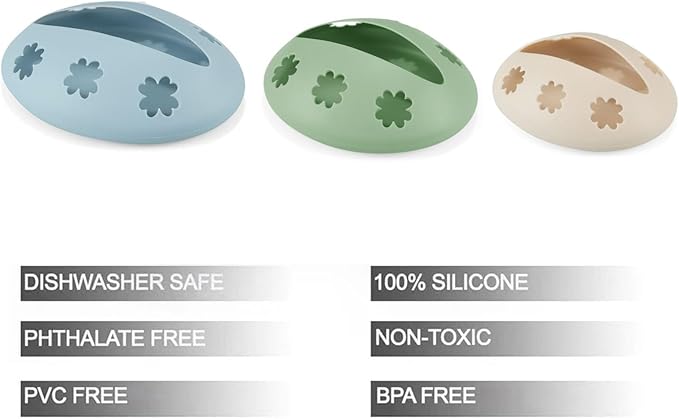 Emptycolor 3 Pack Reusable Silicone Fruit Covers – Avocado Saver, Lemon Keeper & Onion Storage Cover for Fridge | BPA-Free Silicone Food Covers Produce Saver for Fruit Storage