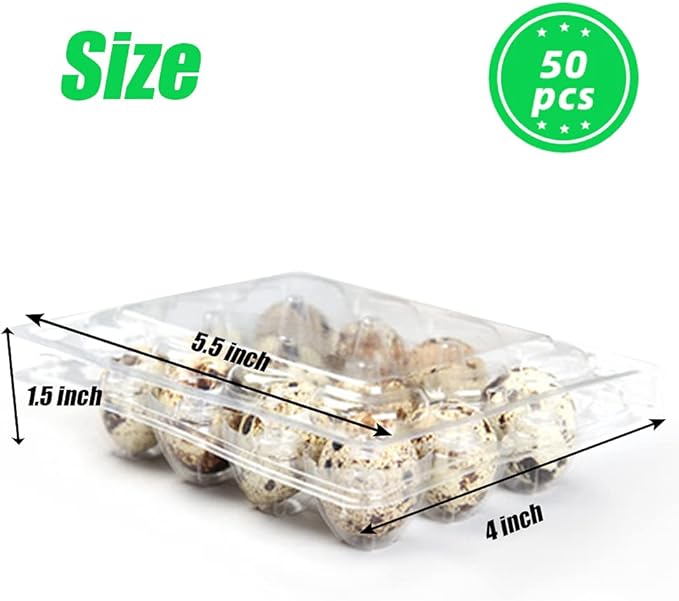 50 Pcs Quail Egg Cartons,12 Grids Small Egg Storage Holders,Quail Eggs Bulk Carton Trays for Small Eggs,Quail,Pheasant,Pigeon Eggs