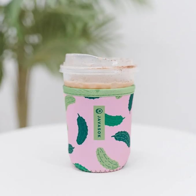 Sok It JavaSok Iced Coffee & Cold Soda Insulated Neoprene Cup Sleeve (Pickle Me Pink, Large: 30-32oz)