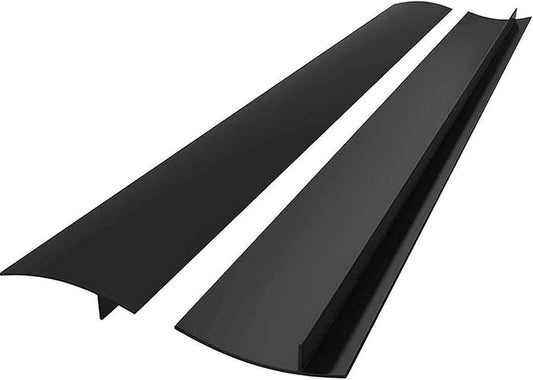 Silicone Gap Cover, (2 Pack) Silicone Gap filler Stopper Kitchen Stove Counter Gap Covers - Flexible Stove Space Fillers, Food Grade (21inches, Black)