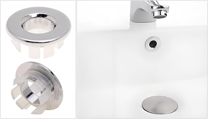 10Pcs Sink Overflow Cover Rings, 30mm / 1.18" Copper Electroplating Small Hole Sink Basin Trim Overflow Cover Hole Insert, for Home, Sinks, Bathroom, Kitchen (Type-B)