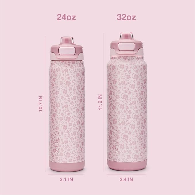 ZULU Powerfill Pro 24oz Stainless Steel Water Bottle - You're Wild Flower