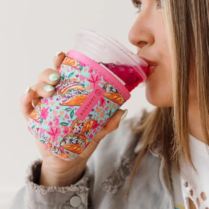 Sok It JavaSok Iced Coffee & Cold Soda Insulated Neoprene Cup Sleeve (Taco 'Bout, Large: 30-32oz)
