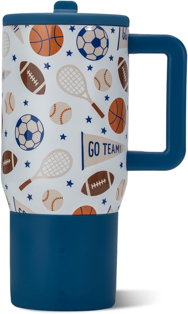 HydroJug Kids - 20 oz Insulated Kids Water Bottle with Flip Straw & Handle | Leak-Proof & Durable | Perfect for School, Sports, Lunch, Travel & Camp, All-Stars