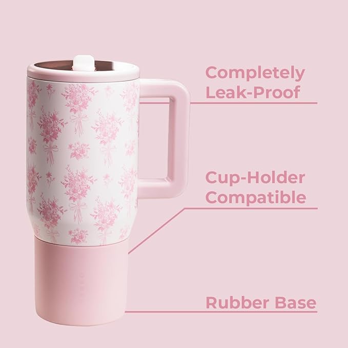 HydroJug Kids - 20 oz Insulated Kids Water Bottle with Flip Straw & Handle | Leak-Proof & Durable | Perfect for School, Sports, Lunch, Travel & Camp, Bouquet