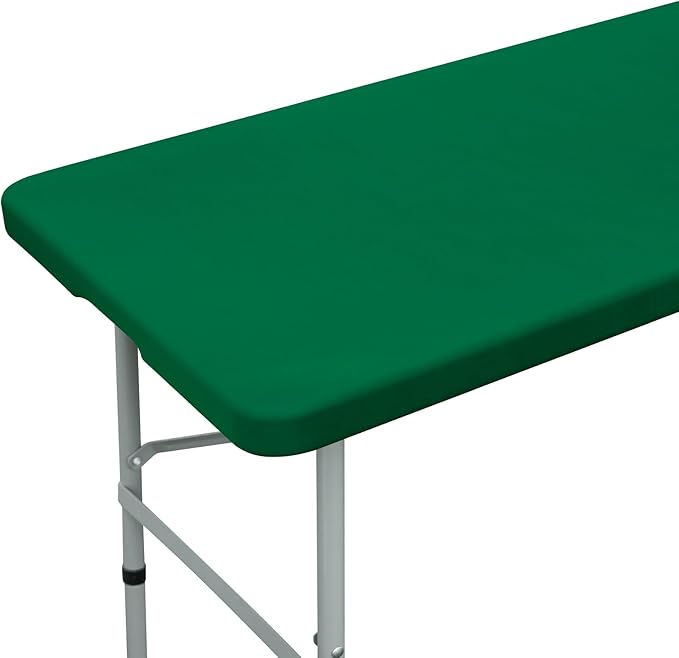 NEWISHER Fitted Rectangle Tablecloth 36 x 60 Inch Elastic Table Cloth Stretch Spandex Tables Cover Green Washable Polyester Tables Top Cap Cover for Dining Picnic Camping Indoor and Outdoor