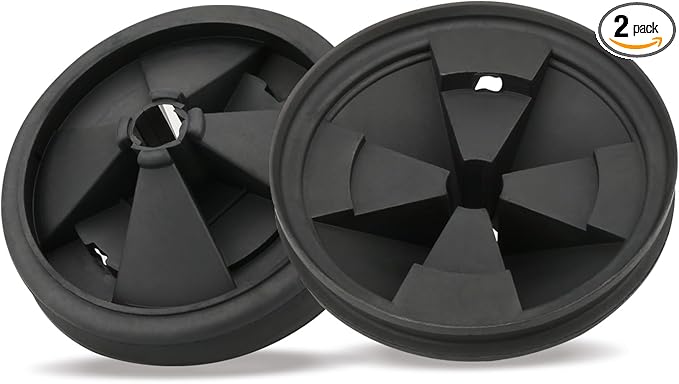 2Pcs 3 3/8" Garbage Disposal Splash Guard, Quiet Garbage Disposal Rubber Drain Insert, Sink Splash Guard QCB-AM Replacement for InSinErator Evolution Series, Removable Garbage Disposal Parts