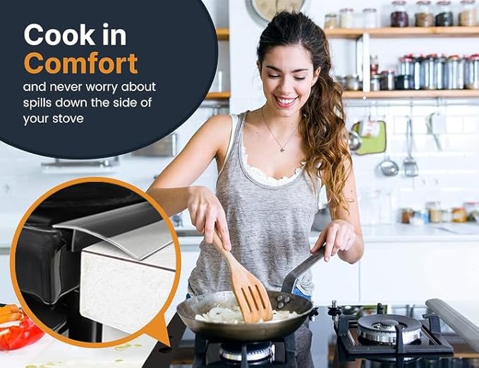 Linda’s Essentials Silicone Stove Gap Covers (2 Pack), Heat Resistant Oven Gap Filler Seals Gaps Between Stovetop and Counter, Easy to Clean Stove Gap Guard (30 Inches, Clear)