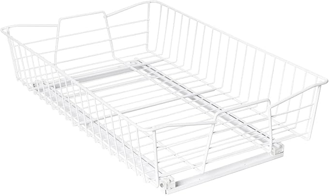 Knape & Vogt Simply Put 14-in W x 5.25-in H White Metal 2-Tier Pull Out Cabinet Basket