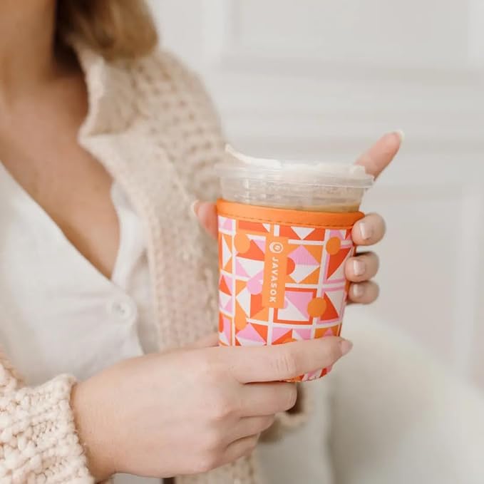 Sok It JavaSok Iced Coffee & Cold Soda Insulated Neoprene Cup Sleeve (Take Shape, Large: 30-32oz)