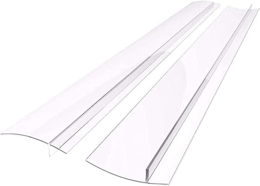 Silicone Gap Covers, (2 PCS) Silicone Stove Gap filler Stopper Kitchen Stove Gap Covers - Flexible Stove Counter Gap Cover, Food Grade (21 Inches, Semi Clear)