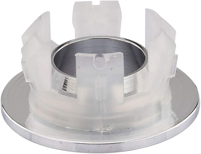 Sink Basin Trim Overflow Cover Brass Insert in Hole Round Caps Chrome 2 PCS