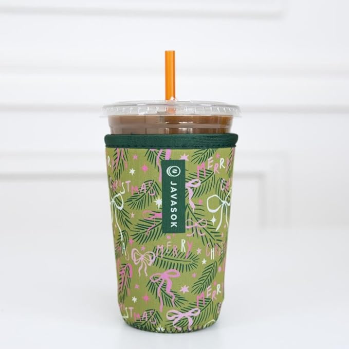 Sok It JavaSok Iced Coffee & Cold Soda Insulated Neoprene Cup Sleeve (Tied with Cheer, Large: 30-32oz)