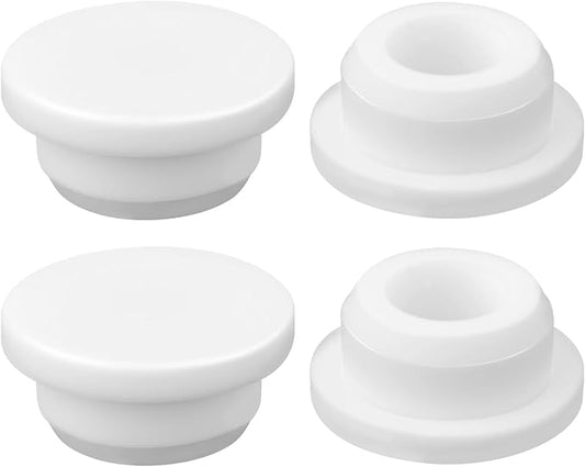 10pcs Silicone Sink Overflow Hole Cover, Round Spillover Cap Ring Stopper for Kitchen Bathroom Basin Easy-Fit Overflow Drain Cover Insert Plug for Home Bath Kitchen Washbasin Sinks (White)