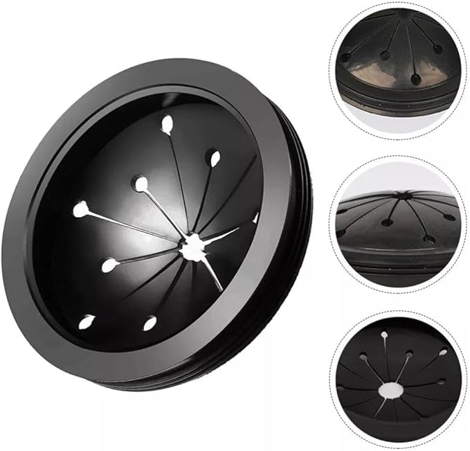 Black 3-Inch Garbage Disposal Splash Guard - Kitchen Sink Baffle Covers for Whirlaway, Waste King and GE Models - Rubber Drain Cover Disposal and Splash Protection, Garbage Disposals and Parts