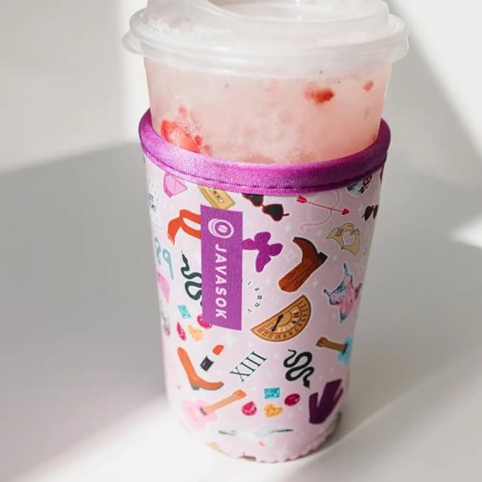 Sok It JavaSok Iced Coffee & Cold Soda Insulated Neoprene Cup Sleeve (On Tour, Small: 16-20oz)