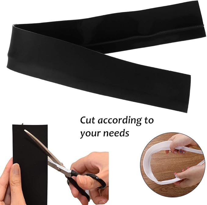 Silicone Kitchen Stove Counter Gap Cover Long & Wide Gap Filler (2 Pack) Seals Spills Between Counters, Stovetops, Washing Machines, Oven, Washer, Dryer - Heat-Resistant and Easy Clean (Black)