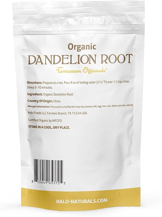 Organic Dandelion Root Cut & Sifted, 1 Pound (Taraxacum officinale) USDA Certified | Resealable Pouch| Packaged in The USA